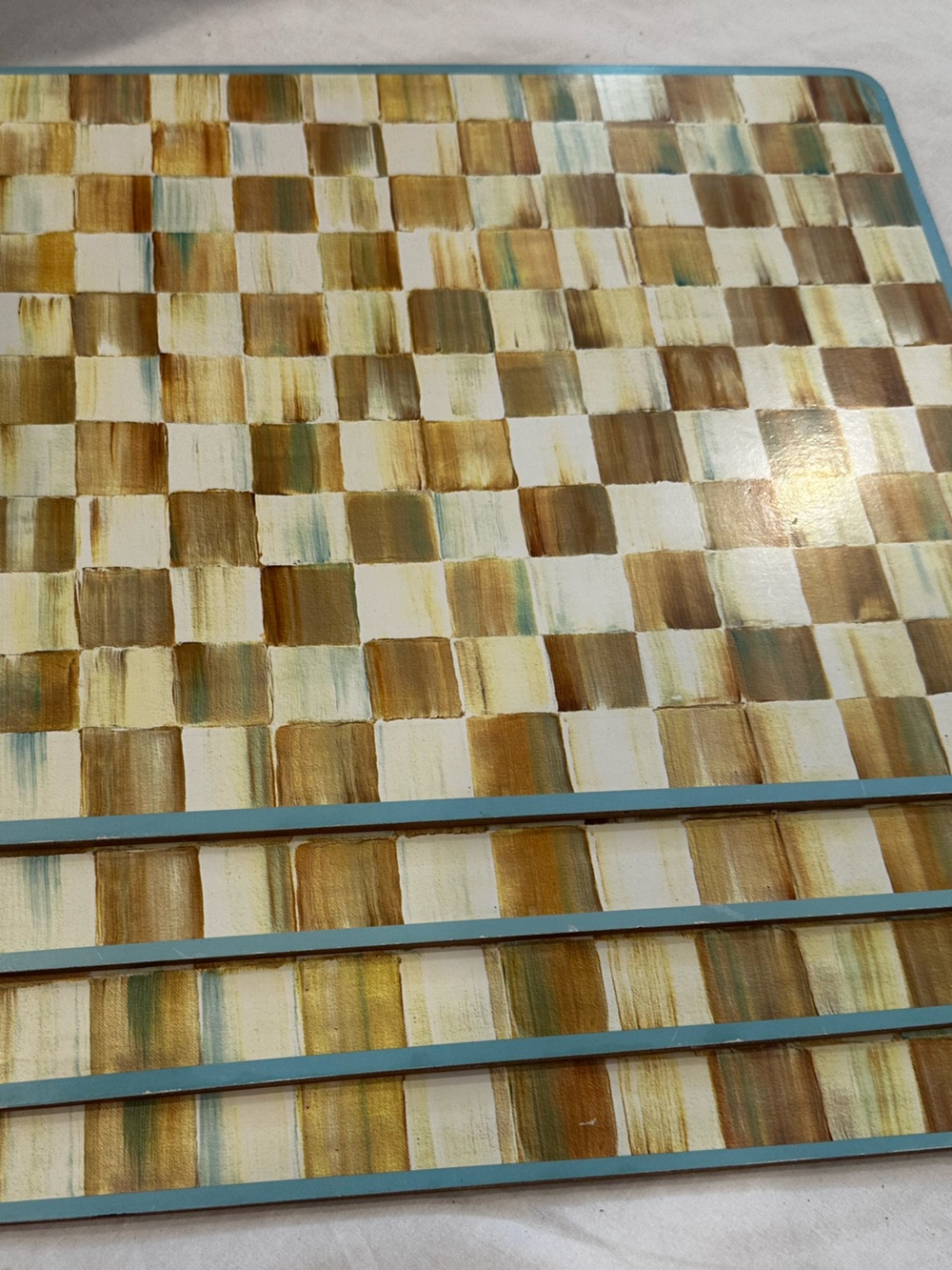 MacKenzie-Childs Parchment Check Cork-Back Placemats